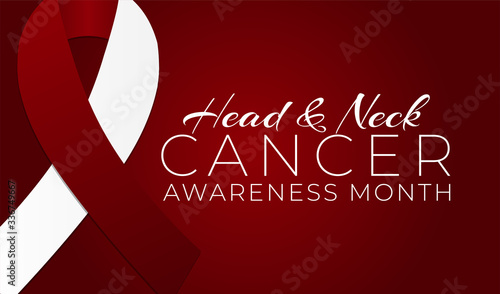 Burgundy Head and Neck Cancer Awareness Month Background Illustration