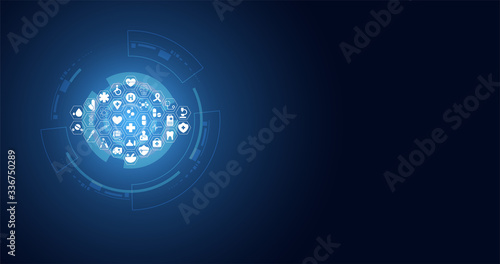Abstract health medical science healthcare icon digital technology science concept modern innovation