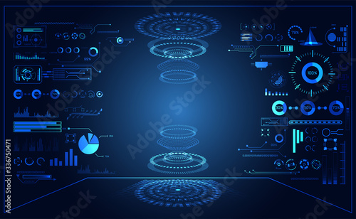 abstract technology ui futuristic concept hud interface hologram elements of digital data chart on hi tech future design background