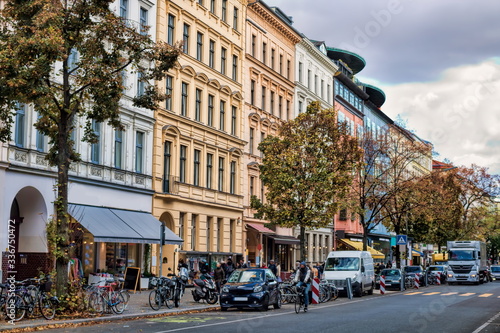 berlin, deutschland - bergmannstraße in kreuzberg photo