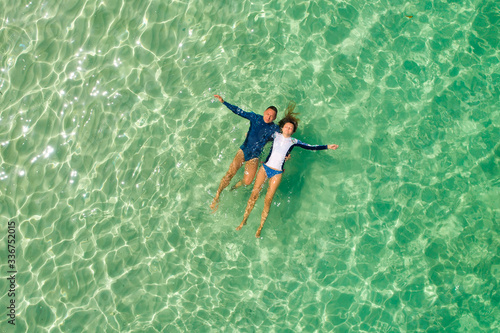 Romantic couple snorkeling in the sea in honeymoon © gawriloff