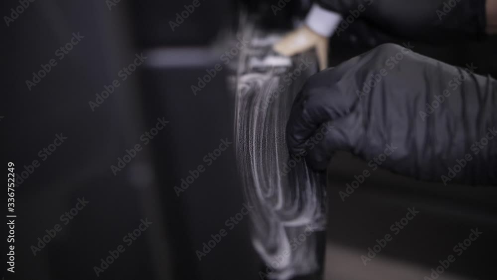 Dry cleaning of the car. Cleaning and polishing leather seats of the car. Dry cleaning of the car. Cleaning and polishing leather seats of the car.