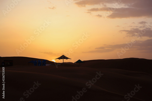 Sunset in  desert  Inner Mongolia  China