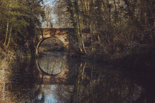 Btidge over a canal in England in spring photo