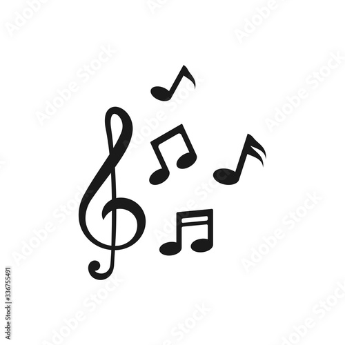 music note icon in trendy flat style