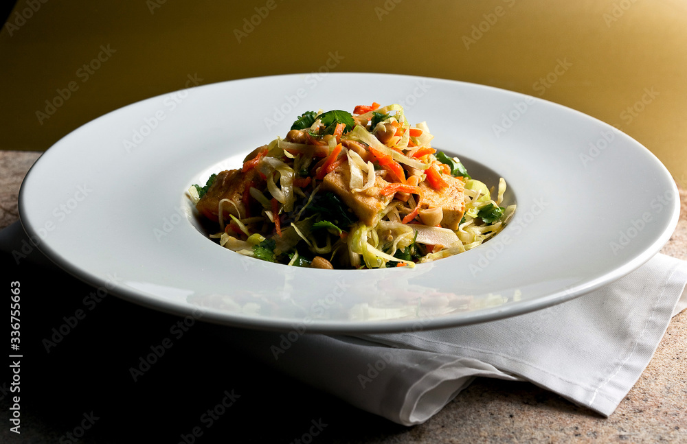 Vietnamese cabbage salad with pan seared tofu Vietnamese cabbage salad with pan seared tofu