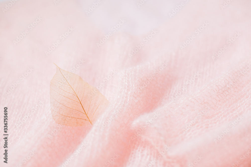 Fototapeta premium fluffy, knitted peach color texture