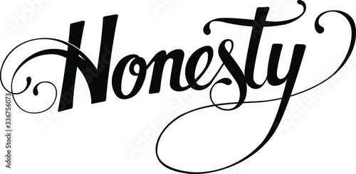 Honesty - custom calligraphy text