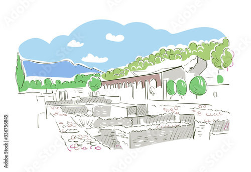 Bitola North Macedonia Europe vector sketch city illustration line art