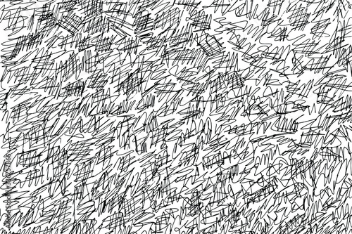 Grunge texture of unreadable handwritten doodles. An abstract background, like a child's drawing, with random handwriting. Monochrome background. Vector illustration. The imposition template.