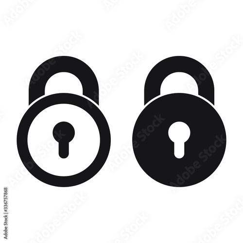 Lock vector icon, padlock icon symbol vector