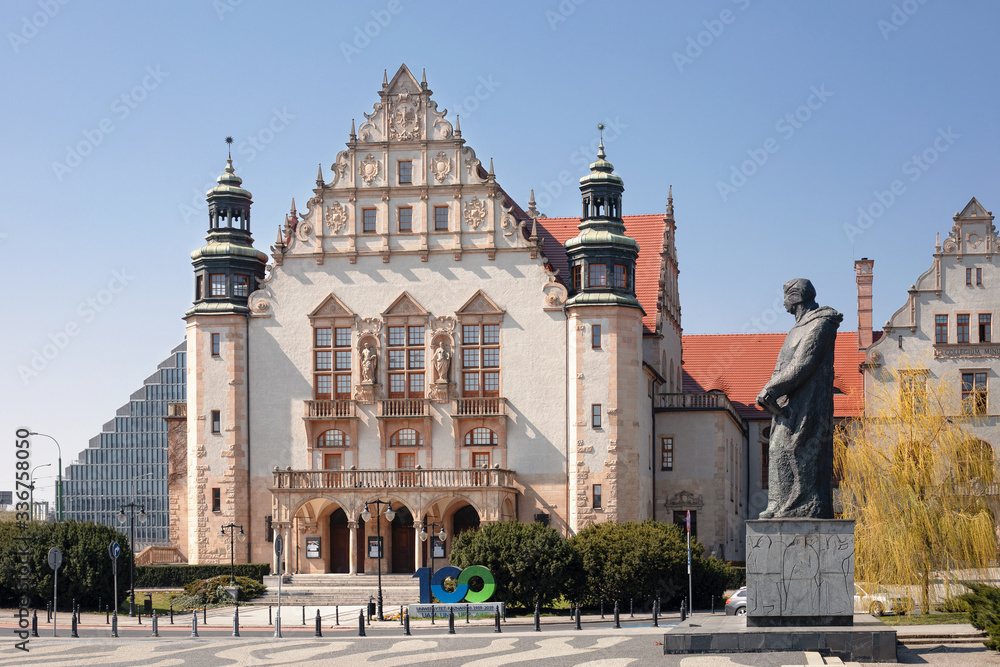 Poznan, Poland - Collegium Minus (the auditorium and main building) of Adam Mickiewicz University.