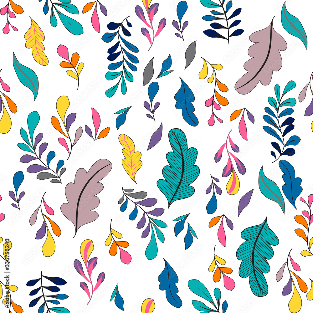 Fototapeta premium Texture with flowers and plants. Floral ornament. Original flowers pattern.