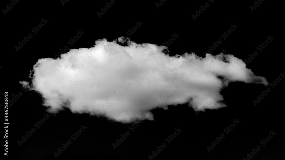 White cloud on a black isolated background for pasting in image in overlay mode White cloud on a black isolated background for pasting in image in overlay mode
