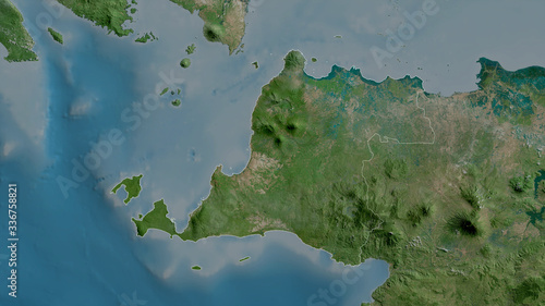 Banten, Indonesia - outlined. Satellite