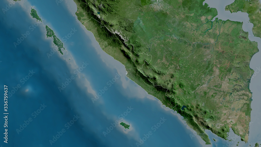 Bengkulu, Indonesia - outlined. Satellite Bengkulu, Indonesia - outlined. Satellite