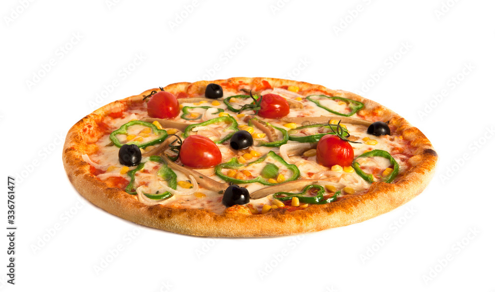 homemade pizza isolate on white background 