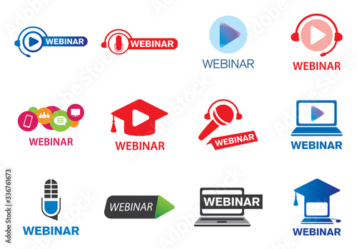 vector logo for online webinar, web conference