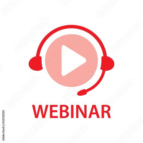 vector logo for online webinar, web conference