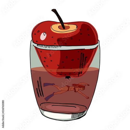 vector illustration of a glass of cola