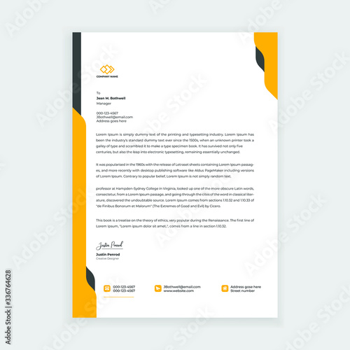 Letterhead design template for business and corporate company	
