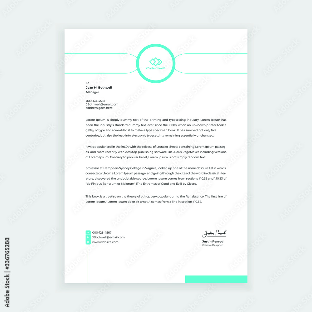 Letterhead design template for business and corporate company
Letterhead design template for business and corporate company