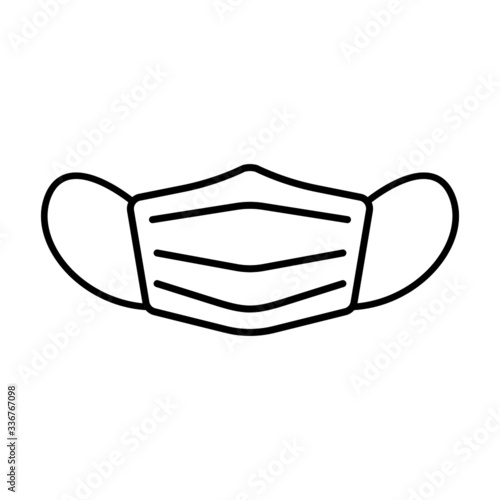 Face mask line icon. Protective surgical or medical mask. Vector Illustration photo