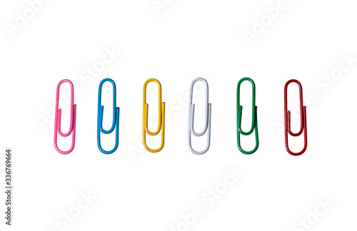 Paper clips isolated on white background