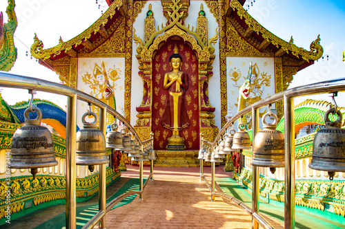 A beautiful view of buddhist temple Wat Saeng Kaew at Chiang Rai, Thailand.