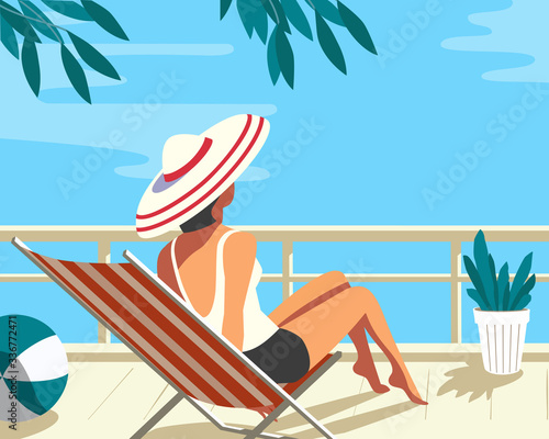 Staycation idea at home balcony in city house