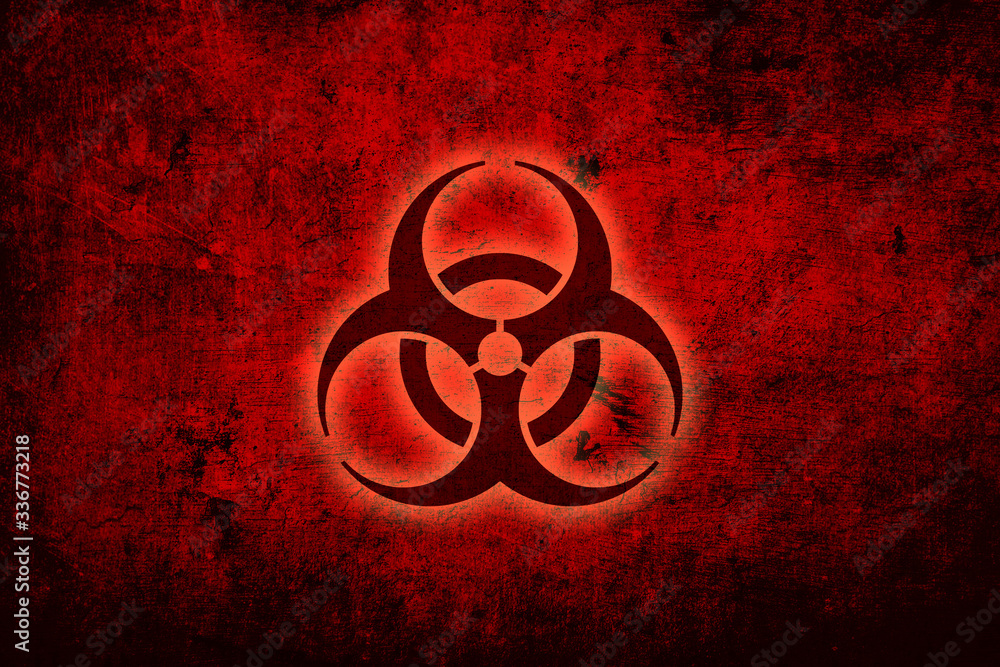 Biohazard contamination symbol, grunge background. Biologic hazard