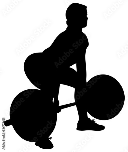 silhouette of a female powerlifting athlete vector