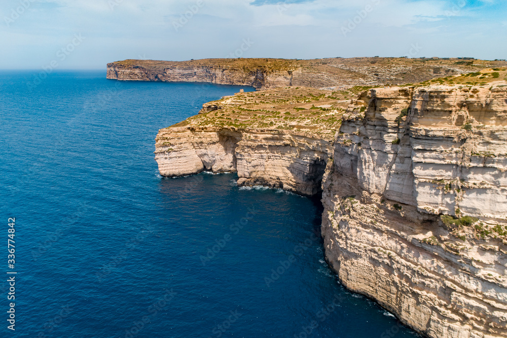 View of the Gozo Cliffs in Malta