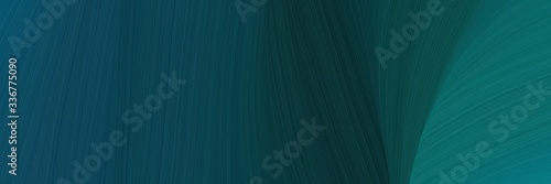 elegant flowing horizontal header with dark slate gray, very dark blue and teal green colors. graphic with space for text or image. can be used as header or banner