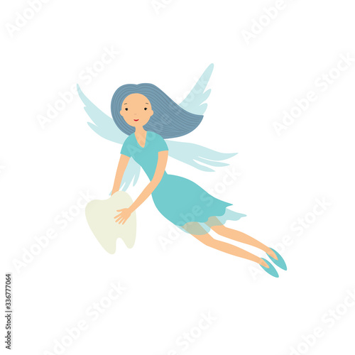 Tooth fairy. Vector illustration isolated on white background.