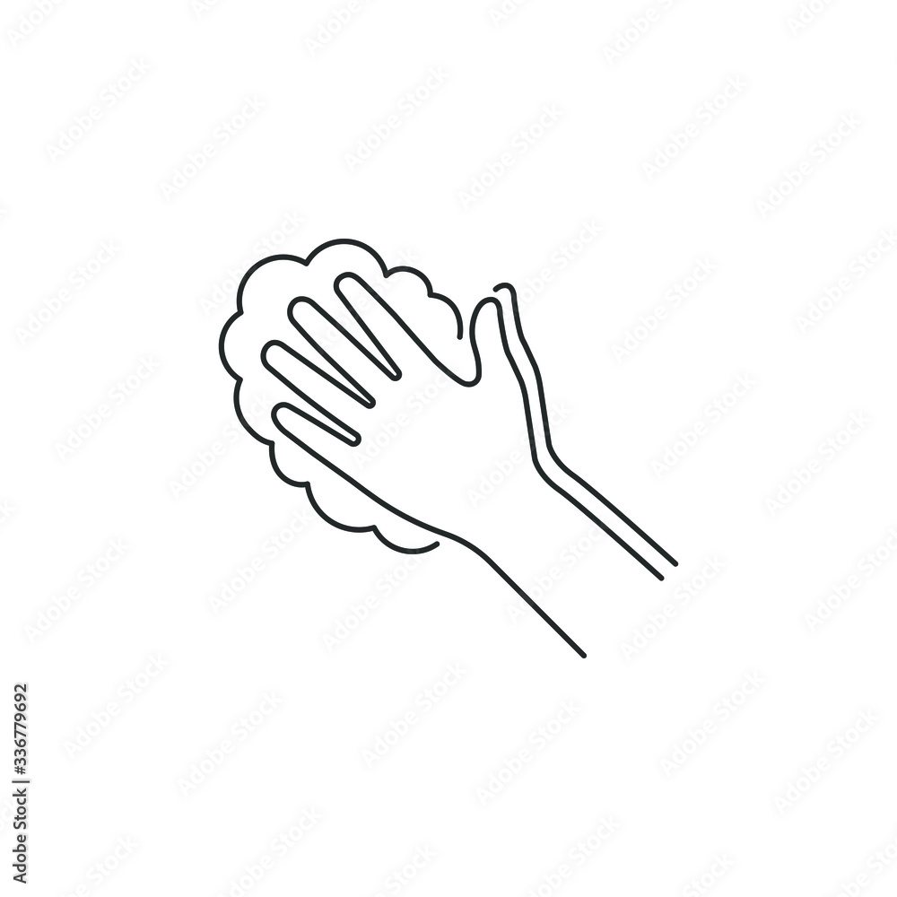 Washing hands with soap sign. Preventing the transmission of viruses and bacteria. Vector illustration