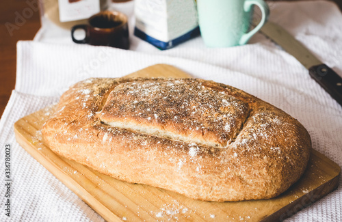 Homemade freshly baked bread.