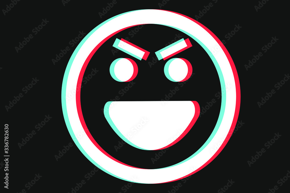 Smile icon Vector illustration in blue red and white colors Smile icon Vector illustration in blue red and white colors