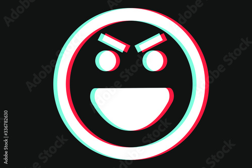 Smile icon Vector illustration in blue red and white colors