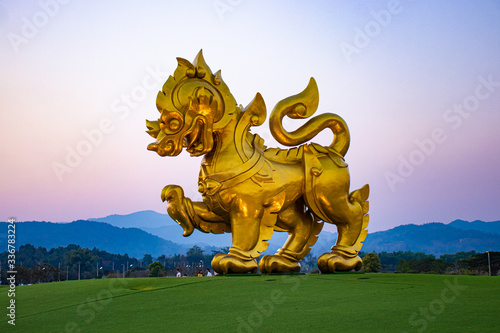 A beautiful view of Singha statue at Chiang Rai  Thailand.
