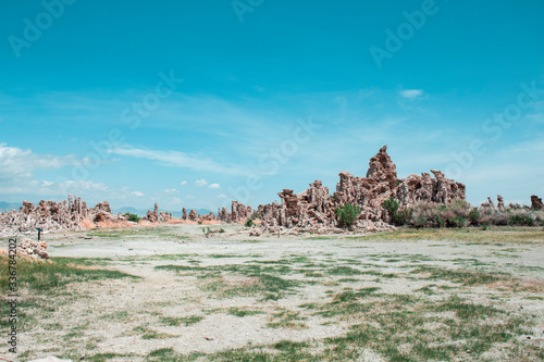 Landscape view mono lake with beautiful sky