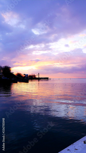 07.03.2020 sunset over the sea in Bregenz, Austria © Fenny