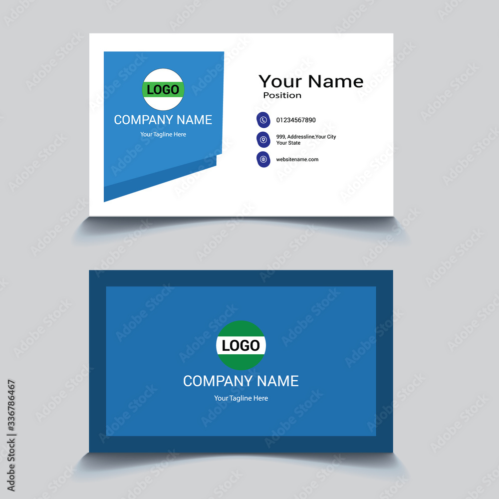 Print-ready Modern presentation card. Vector business card template. Visiting card for business and personal use. Vector illustration design.
