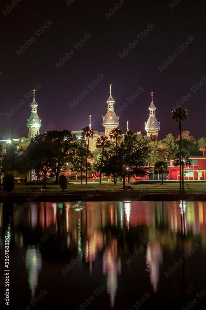 University Of Tampa At night