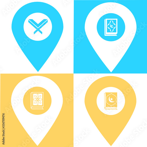 Free Download Set of library location map pin pointer icon. Element of map point for mobile concept and web apps. Icon for website design and app development. Premium book store icon sign - GFXLoad