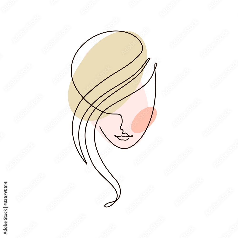 continuous line beautiful young woman continuous line beautiful young woman
