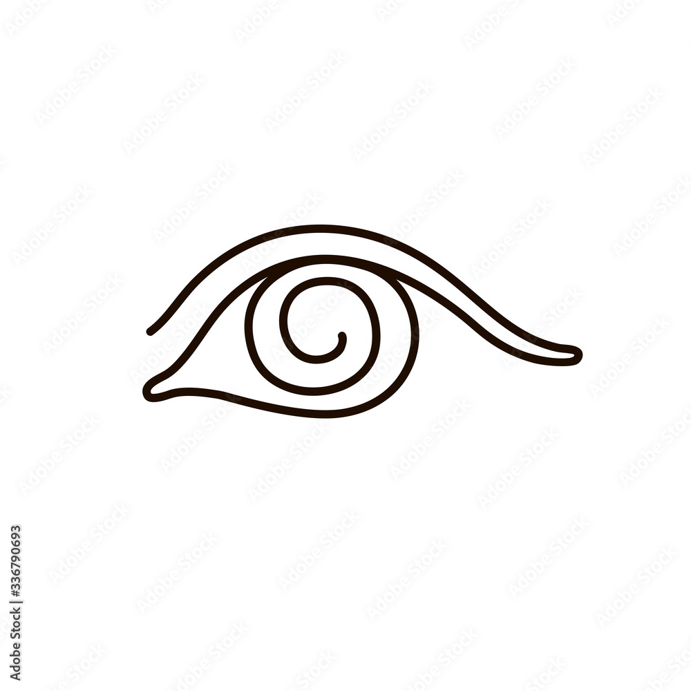 Eye black and white continuous line. Eye black and white continuous line.