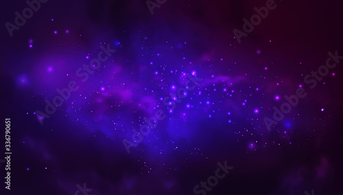 Vector cosmic illustration. Colorful space background with stars