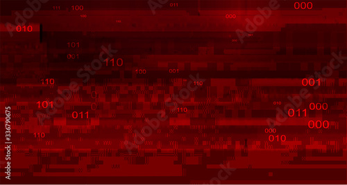 Abstract Red Background with Binary Code. Malware, or Hack Attack