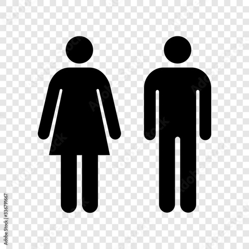 Women and men sign WC restroom couple pair simple icon isolated vector EPS 10